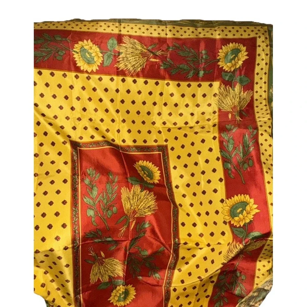 Provence Imports Tablecloth Sunflowers Wheat Olives Rectangle  59 X 94